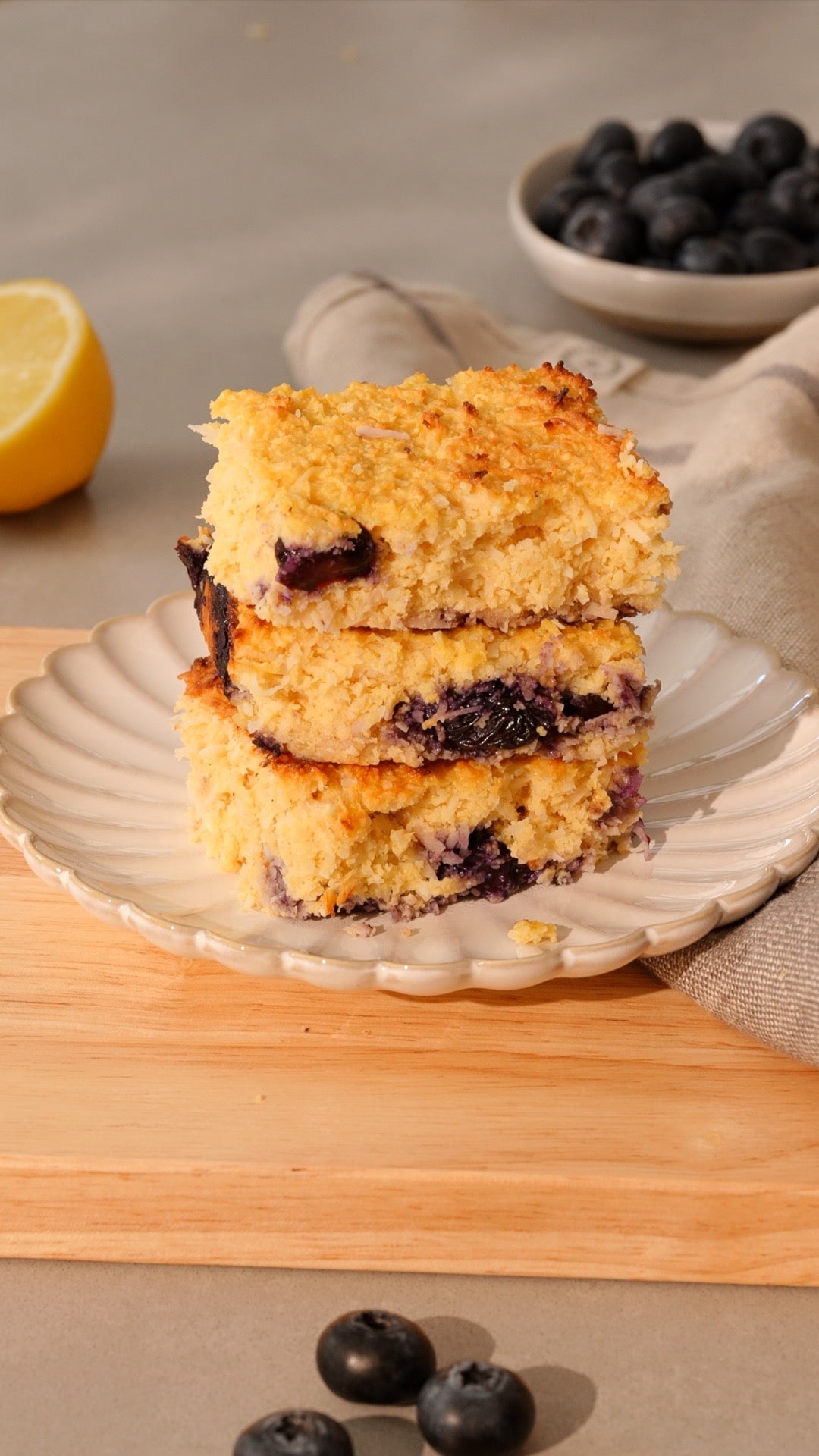 Coconut Yoghurt Cake with Lemon & Blueberry - Nuzest UK